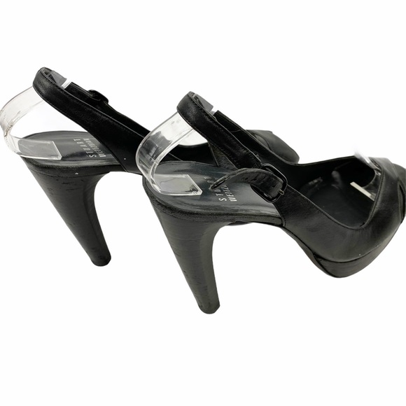 Stuart Weitzman Leather Platform Slingback Pumps Heels 7.5 - Picture 2 of 9